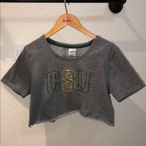 Colorado State bedazzled crop top